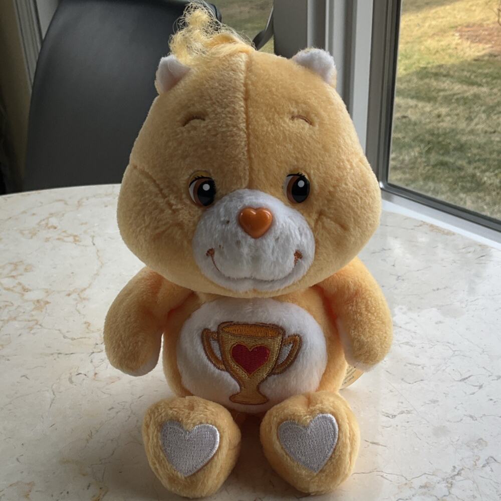 Vintage Care Bears 8" plush Champ Bear 2003 TCFC Inc. Orange Heart - Picture 3 of 10
